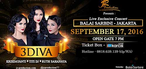 Konser 3 Diva Hadir di Balai Sarbini Jakarta 1