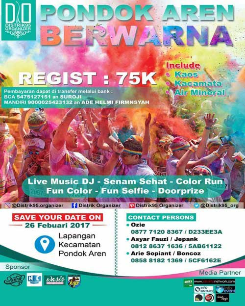 Live Music DJ Warnai Color Run Pondok Aren Berwarna 2