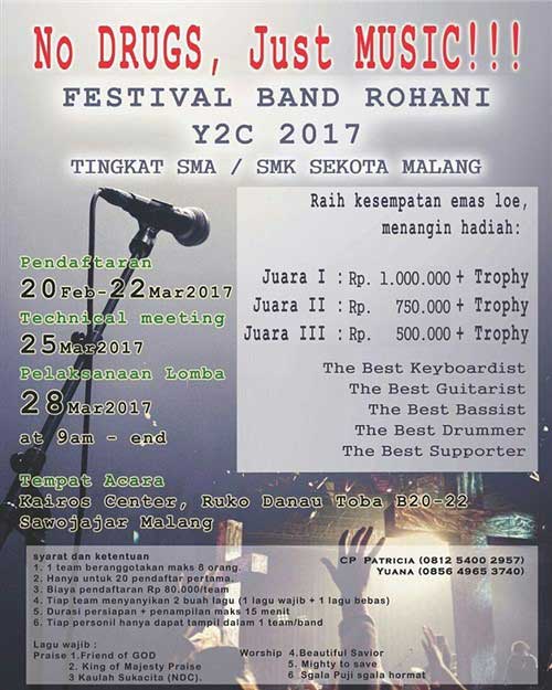 Festival Band Rohani Y2C 2017 di Kota Malang 2